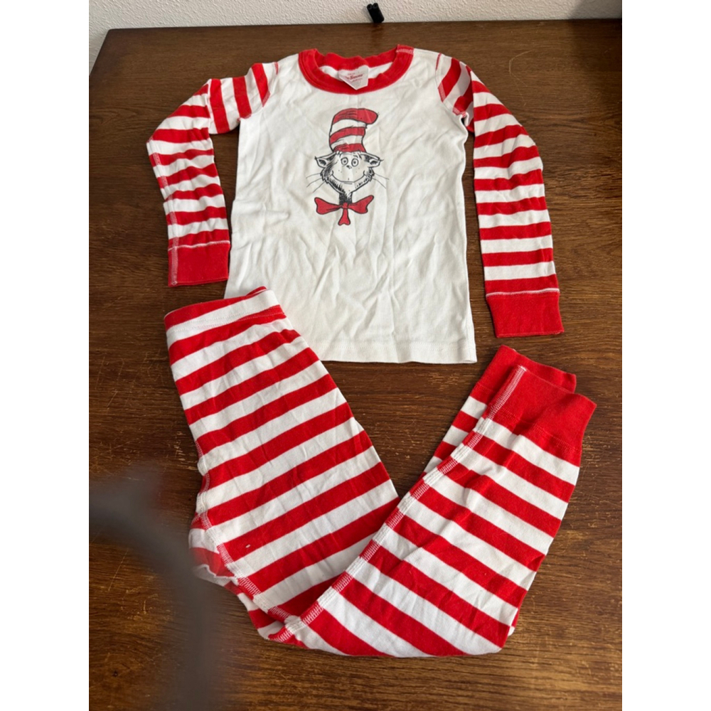 Hanna Andersson Dr Seuss Cat In The Hat Pajamas Size 110 5 Red Stripe Organic Co